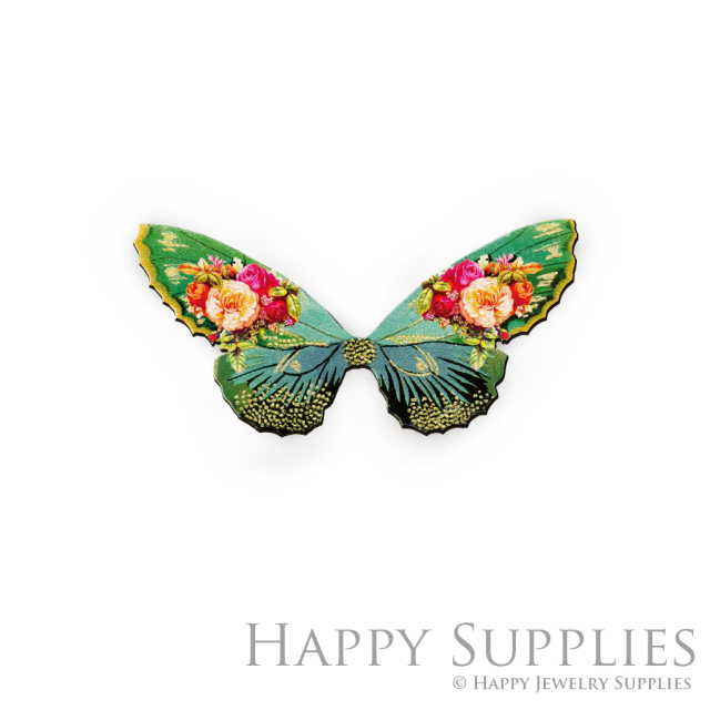 Handmade Jewelry Making Supplies Beads Cut Wooden Charm Butterfly DIY Necklace Earring Brooch (CW028-A)