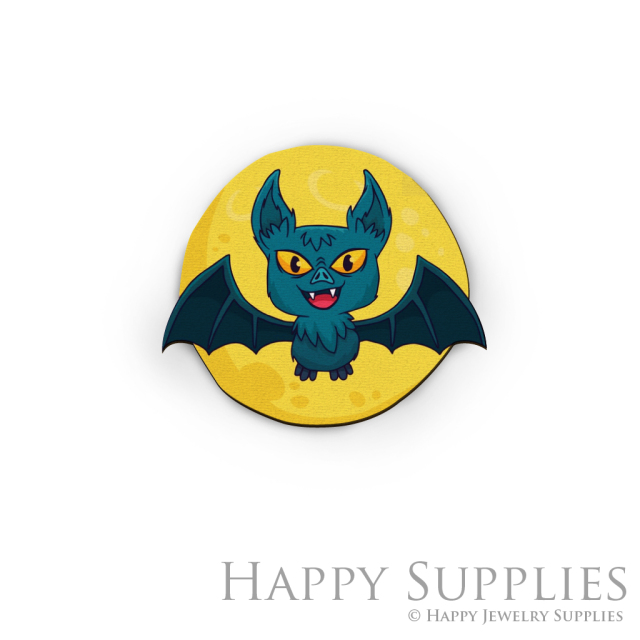 Handmade Jewelry Making Supplies Beads Cut Wooden Charm Bat DIY Necklace Earring Brooch (CW272)