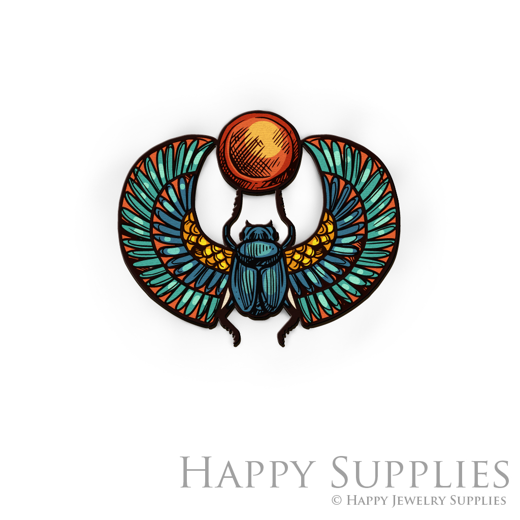 Handmade Jewelry Making Supplies Beads Cut Wooden Charm Beetle DIY Necklace Earring Brooch (CW276)