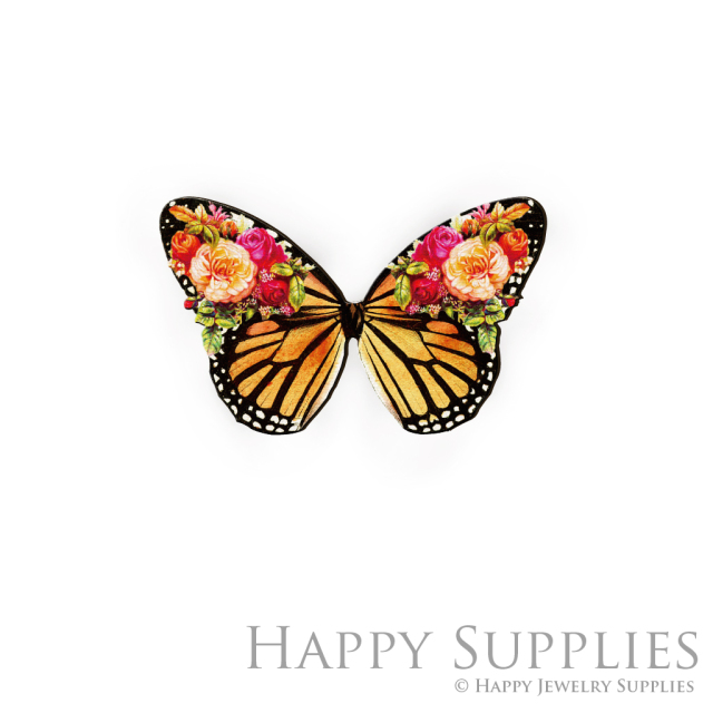 Handmade Jewelry Making Supplies Beads Cut Wooden Charm Butterfly DIY Necklace Earring Brooch (CW028-D)