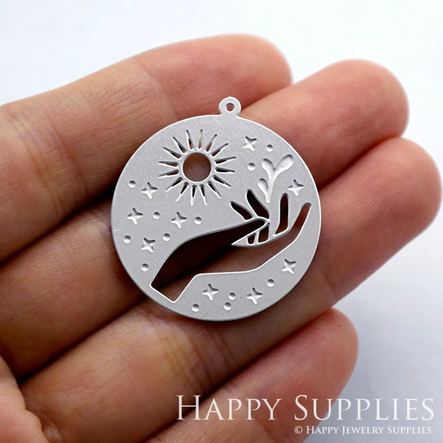Corroded Stainless Steel Jewelry Charms, Hand Corroded Stainless Steel Earring Charms, Corroded Stainless Steel Silver Jewelry Pendants, Corroded Stainless Steel Silver Jewelry Findings, Corroded Stainless Steel Pendants Jewelry Wholesale (SSB359)