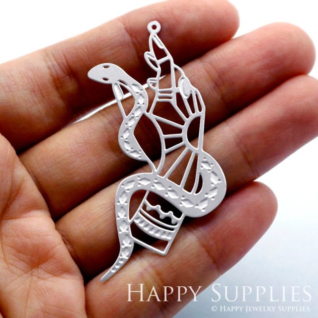 Corroded Stainless Steel Jewelry Charms, Snake Corroded Stainless Steel Earring Charms, Corroded Stainless Steel Silver Jewelry Pendants, Corroded Stainless Steel Silver Jewelry Findings, Corroded Stainless Steel Pendants Jewelry Wholesale (SSB425)