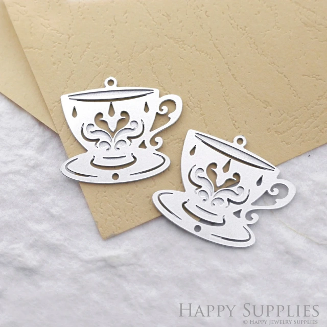 Corroded Stainless Steel Jewelry Charms, Teapot Corroded Stainless Steel Earring Charms, Corroded Stainless Steel Silver Jewelry Pendants, Corroded Stainless Steel Silver Jewelry Findings, Corroded Stainless Steel Pendants Jewelry Wholesale (SSB547)