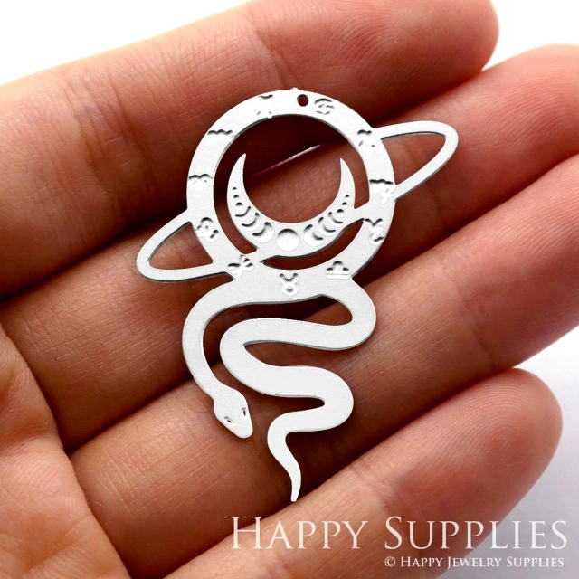 Corroded Stainless Steel Jewelry Charms, Snake Corroded Stainless Steel Earring Charms, Corroded Stainless Steel Silver Jewelry Pendants, Corroded Stainless Steel Silver Jewelry Findings, Corroded Stainless Steel Pendants Jewelry Wholesale (SSB226)