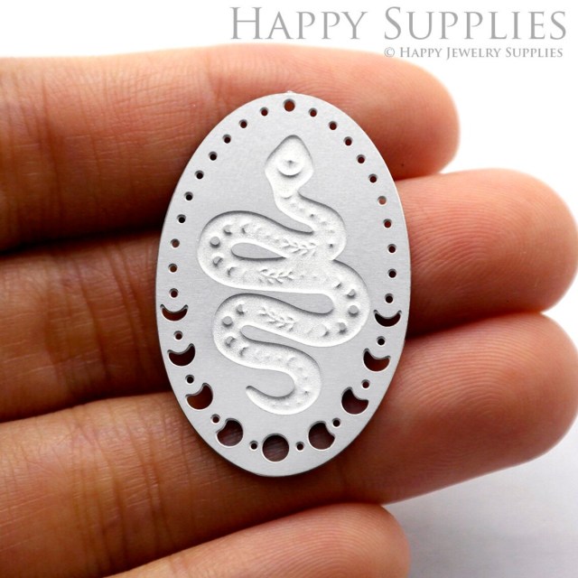 Corroded Stainless Steel Jewelry Charms, Snake Corroded Stainless Steel Earring Charms, Corroded Stainless Steel Silver Jewelry Pendants, Corroded Stainless Steel Silver Jewelry Findings, Corroded Stainless Steel Pendants Jewelry Wholesale (SSB225)