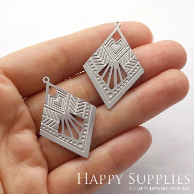 Corroded Stainless Steel Jewelry Charms, Geometry Corroded Stainless Steel Earring Charms, Corroded Stainless Steel Silver Jewelry Pendants, Corroded Stainless Steel Silver Jewelry Findings, Corroded Stainless Steel Pendants Jewelry Wholesale (SSB98)
