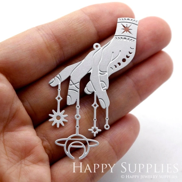 Corroded Stainless Steel Jewelry Charms, Hand Corroded Stainless Steel Earring Charms, Corroded Stainless Steel Silver Jewelry Pendants, Corroded Stainless Steel Silver Jewelry Findings, Corroded Stainless Steel Pendants Jewelry Wholesale (SSB261)