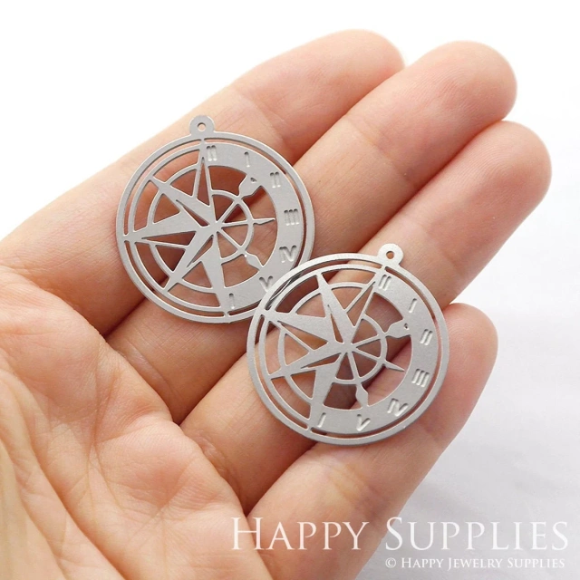 Corroded Stainless Steel Jewelry Charms, Clock Corroded Stainless Steel Earring Charms, Corroded Stainless Steel Silver Jewelry Pendants, Corroded Stainless Steel Silver Jewelry Findings, Corroded Stainless Steel Pendants Jewelry Wholesale (SSB108)
