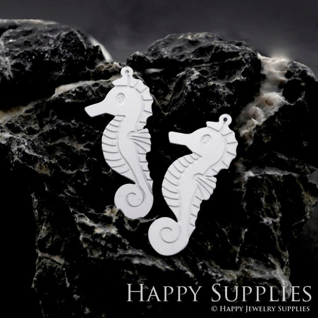 Corroded Stainless Steel Jewelry Charms, Hippocampus Stainless Steel Earring Charms, Corroded Stainless Steel Silver Jewelry Pendants, Corroded Stainless Steel Silver Jewelry Findings, Corroded Stainless Steel Pendants Jewelry Wholesale (SSB96)