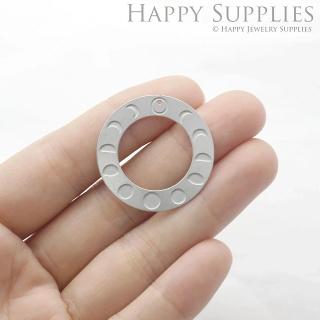 Corroded Stainless Steel Jewelry Charms, Moon phase Corroded Stainless Steel Earring Charms, Corroded Stainless Steel Silver Jewelry Pendants, Corroded Stainless Steel Silver Jewelry Findings, Corroded Stainless Steel Pendants Jewelry Wholesale (SSB148)
