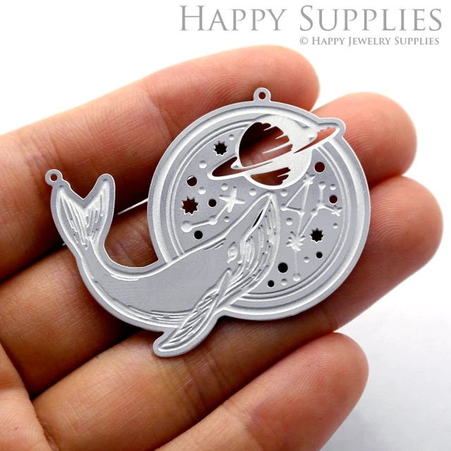 Corroded Stainless Steel Jewelry Charms, Dolphin Corroded Stainless Steel Earring Charms, Corroded Stainless Steel Silver Jewelry Pendants, Corroded Stainless Steel Silver Jewelry Findings, Corroded Stainless Steel Pendants Jewelry Wholesale (SSB210)