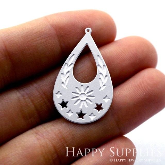 Corroded Stainless Steel Jewelry Charms, Drop Sun Corroded Stainless Steel Earring Charms, Corroded Stainless Steel Silver Jewelry Pendants, Corroded Stainless Steel Silver Jewelry Findings, Corroded Stainless Steel Pendants Jewelry Wholesale (SSB393)