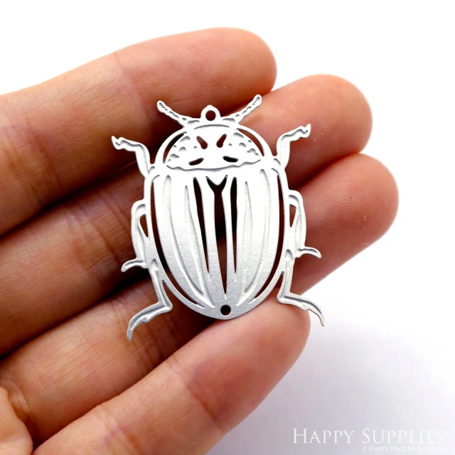 Corroded Stainless Steel Jewelry Charms, Insect Corroded Stainless Steel Earring Charms, Corroded Stainless Steel Silver Jewelry Pendants, Corroded Stainless Steel Silver Jewelry Findings, Corroded Stainless Steel Pendants Jewelry Wholesale (SSB604)