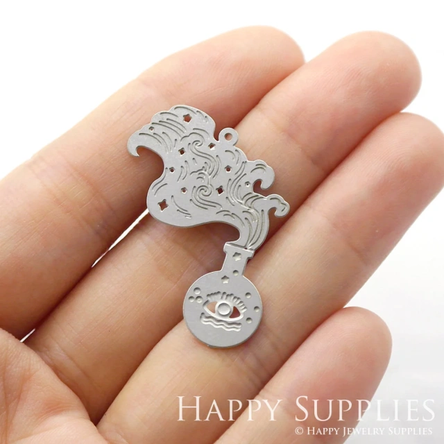 Corroded Stainless Steel Jewelry Charms, Kettle Corroded Stainless Steel Earring Charms, Corroded Stainless Steel Silver Jewelry Pendants, Corroded Stainless Steel Silver Jewelry Findings, Corroded Stainless Steel Pendants Jewelry Wholesale (SSB153)