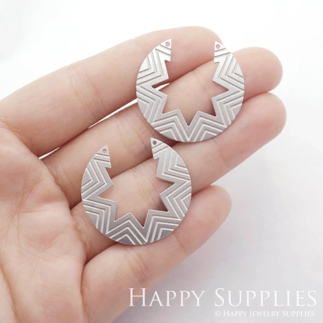 Corroded Stainless Steel Jewelry Charms, Geometry Corroded Stainless Steel Earring Charms, Corroded Stainless Steel Silver Jewelry Pendants, Corroded Stainless Steel Silver Jewelry Findings, Corroded Stainless Steel Pendants Jewelry Wholesale (SSB52)