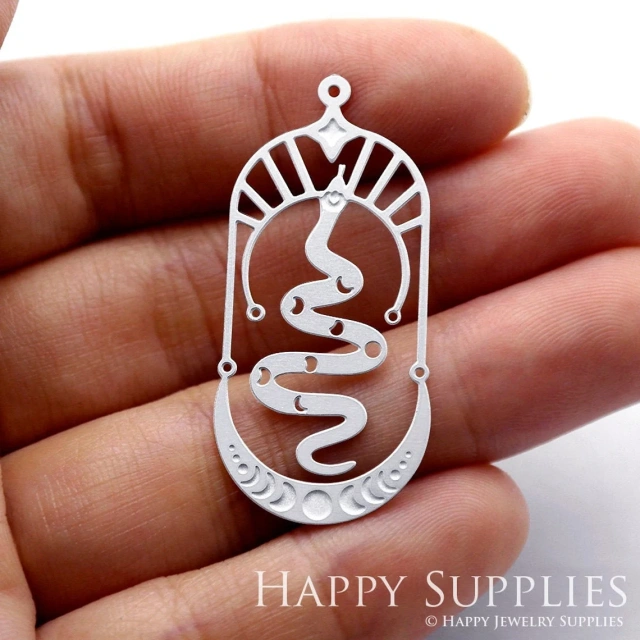 Corroded Stainless Steel Jewelry Charms, Snake Corroded Stainless Steel Earring Charms, Corroded Stainless Steel Silver Jewelry Pendants, Corroded Stainless Steel Silver Jewelry Findings, Corroded Stainless Steel Pendants Jewelry Wholesale (SSB218)