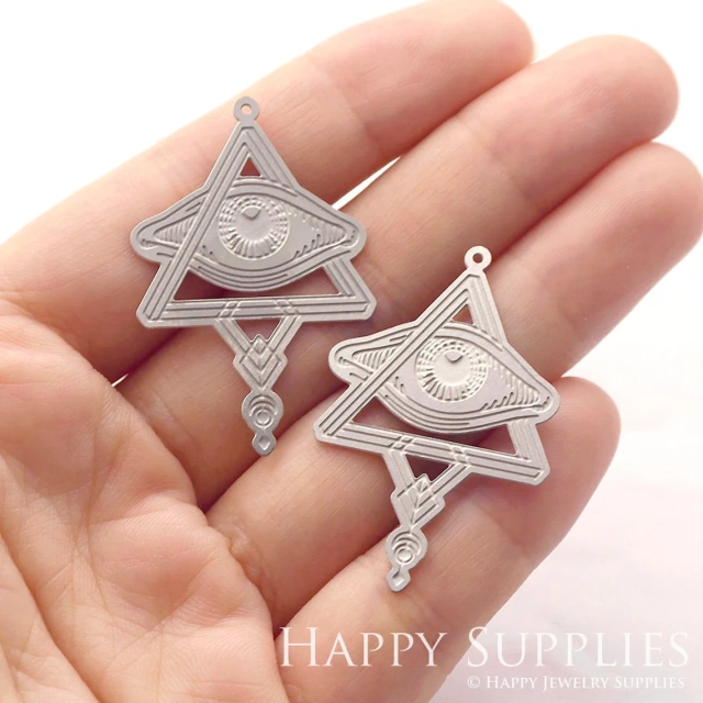 Corroded Stainless Steel Jewelry Charms, Eye Corroded Stainless Steel Earring Charms, Corroded Stainless Steel Silver Jewelry Pendants, Corroded Stainless Steel Silver Jewelry Findings, Corroded Stainless Steel Pendants Jewelry Wholesale (SSB121)