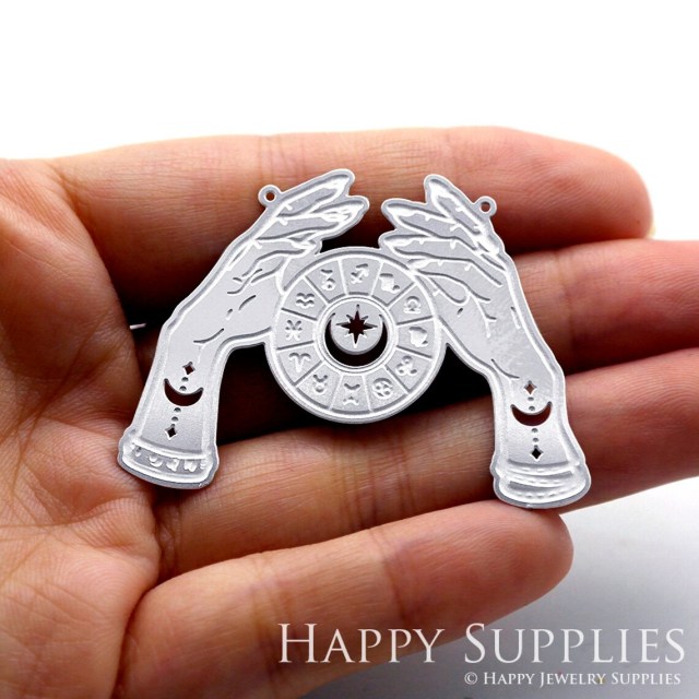 Corroded Stainless Steel Jewelry Charms, Hand Corroded Stainless Steel Earring Charms, Corroded Stainless Steel Silver Jewelry Pendants, Corroded Stainless Steel Silver Jewelry Findings, Corroded Stainless Steel Pendants Jewelry Wholesale (SSB256)