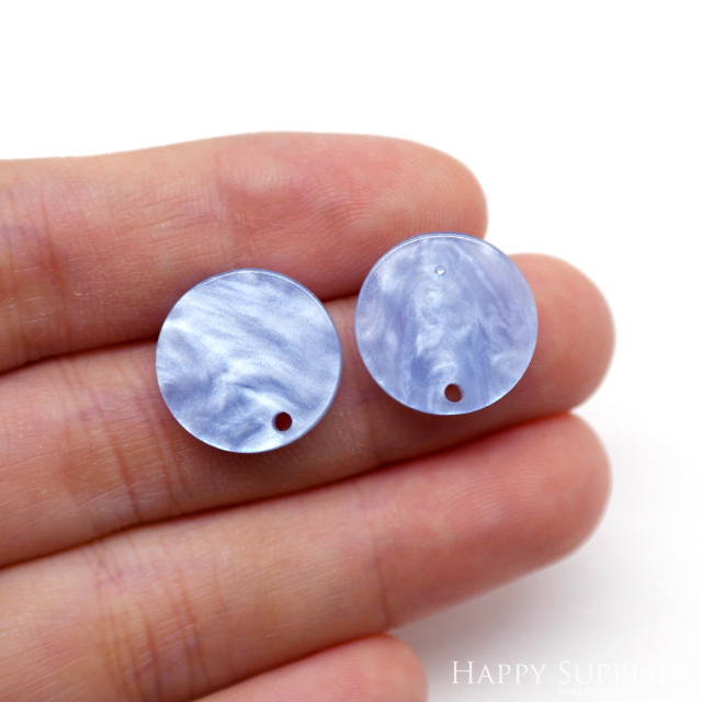 Acrylic Earrings, Circle Stud Earrings, Round Earrings with connector hole, Stainless Steel Earring Posts, Findings, Jewelry Supplies(AHE12)