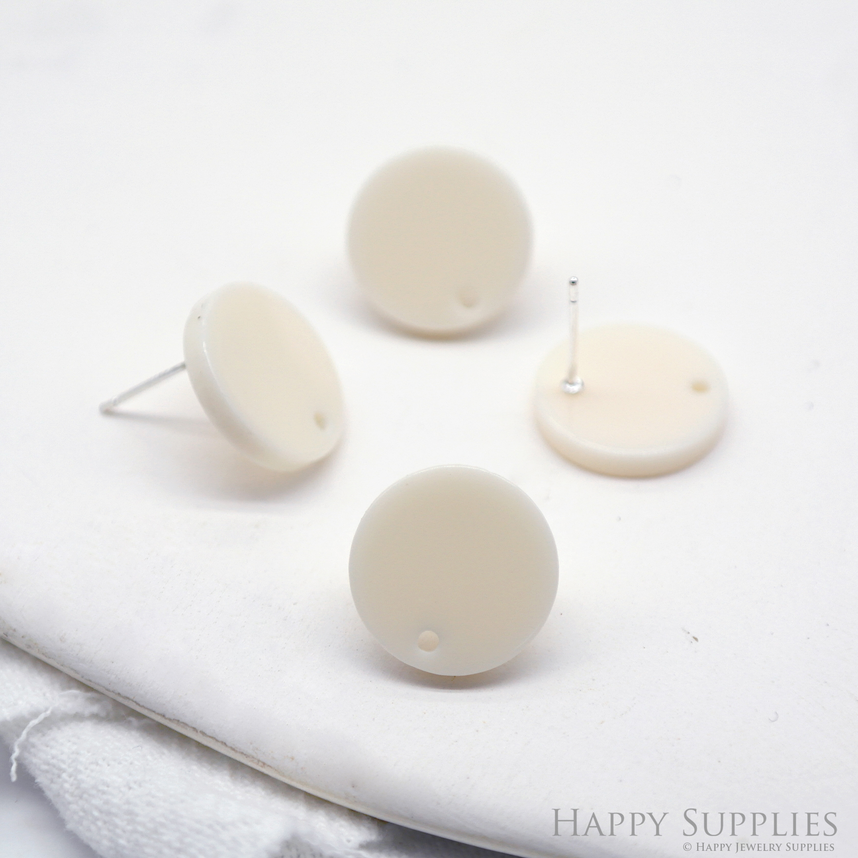 Acrylic Earrings, Circle Stud Earrings, Round Earrings with connector hole, Stainless Steel Earring Posts, Findings, Jewelry Supplies(AHE08)