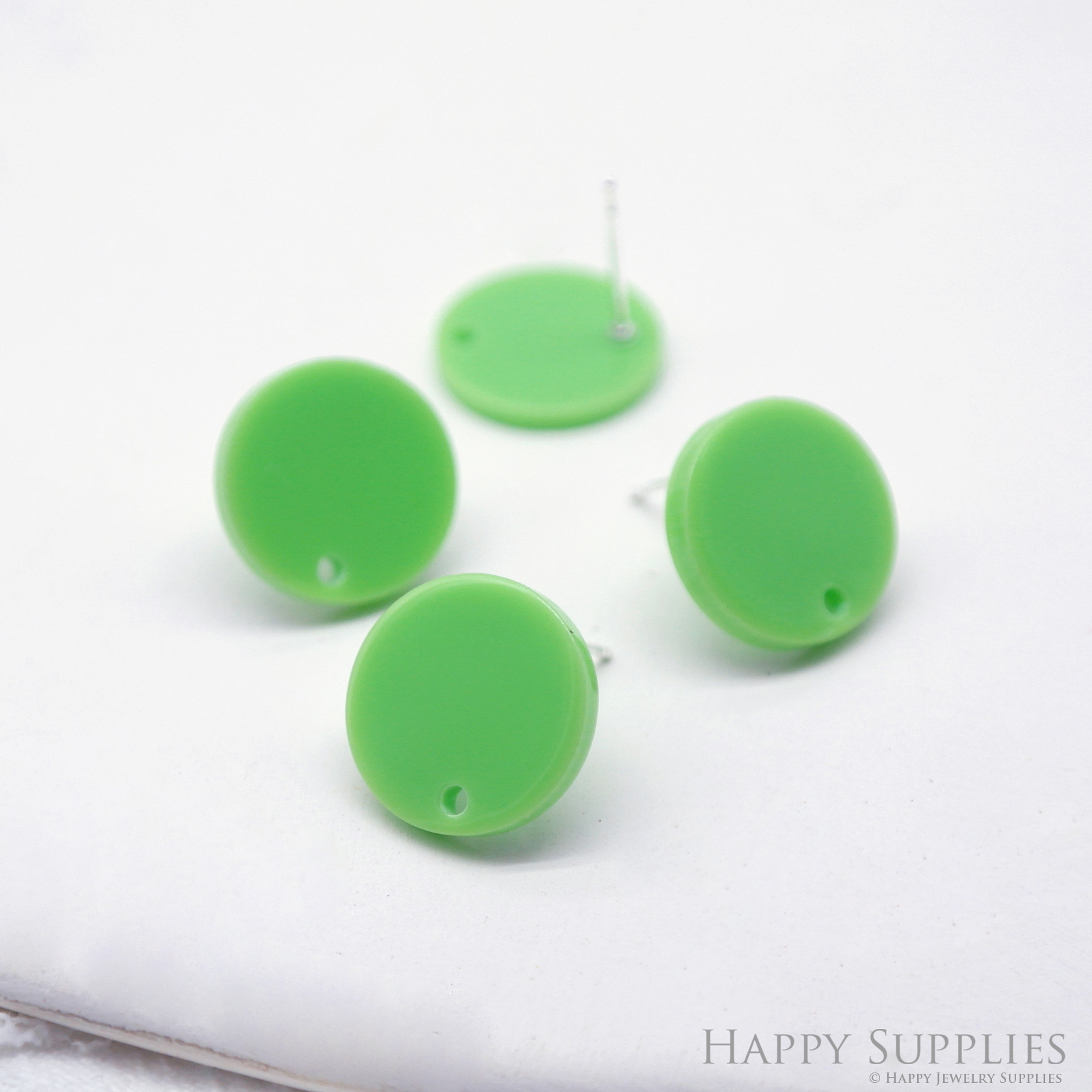 Acrylic Earrings, Circle Stud Earrings, Round Earrings with connector hole, Stainless Steel Earring Posts, Findings, Jewelry Supplies(AHE01)