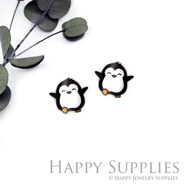 Acrylic Resin Charm , Penguin Acrylic Earrings Charms ,Resin Stud Earrings Charm ,Acrylic Jewelry Findings ,Resin Earrings Supply (AR537)