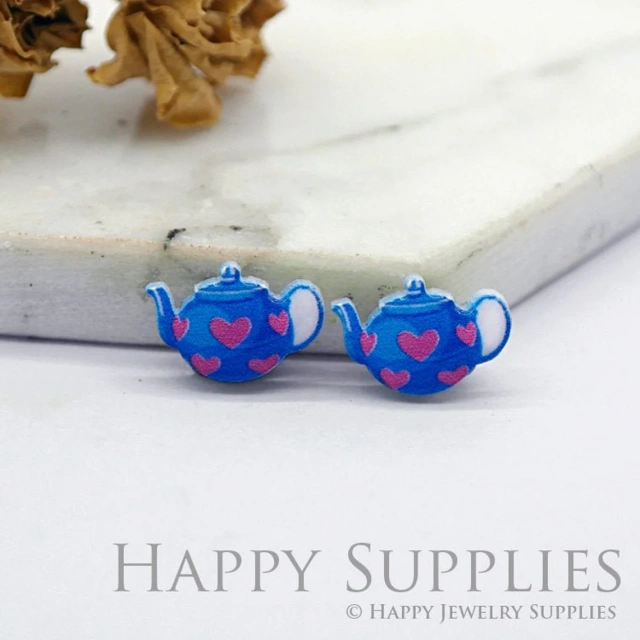 Acrylic Earrings Charms , Teapot Acrylic Resin Charms , Resin Earrings Charm ,Acrylic Jewelry Findings ,Acrylic Earrings Supply (AR221)