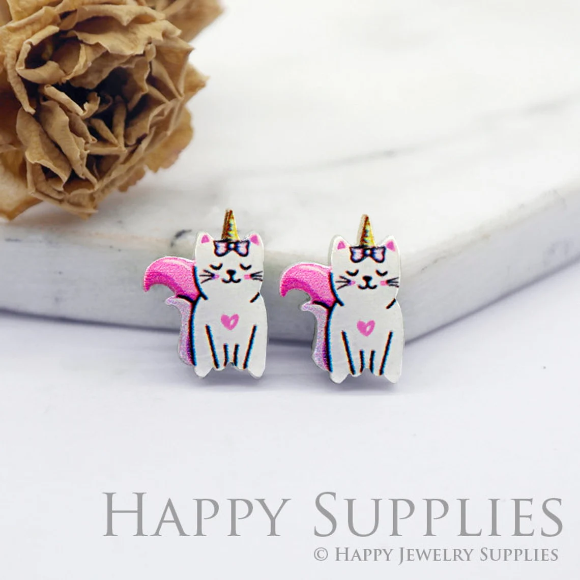 Acrylic Resin Charm , Cat Acrylic Earrings Charms ,Resin Stud Earrings Charm ,Acrylic Jewelry Findings ,Resin Earrings Supply (AR213)
