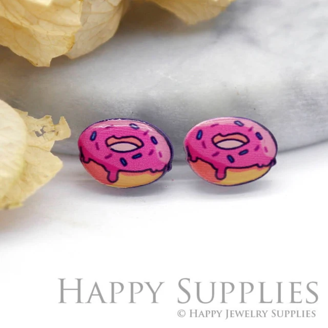 Acrylic Resin Charm , Doughnut Acrylic Earrings Charms ,Resin Stud Earrings Charm ,Acrylic Jewelry Findings ,Resin Earrings Supply (AR075)