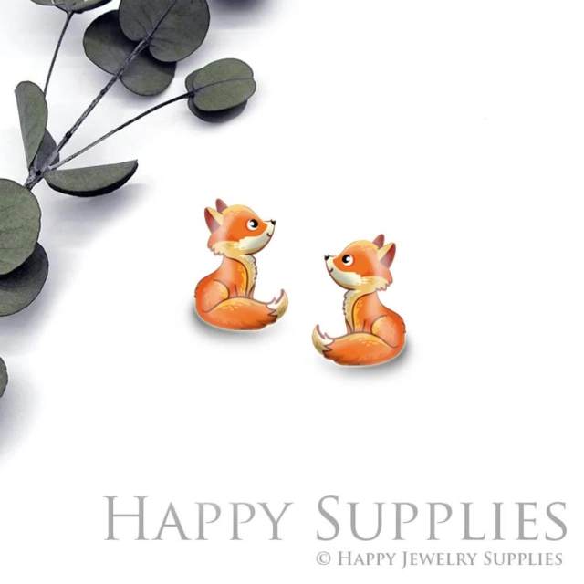 Acrylic Resin Charm , Fox Acrylic Earrings Charms ,Resin Stud Earrings Charm ,Acrylic Jewelry Findings ,Resin Earrings Supply (AR225)