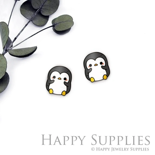 Acrylic Resin Charm , Penguin Acrylic Earrings Charms ,Resin Stud Earrings Charm ,Acrylic Jewelry Findings ,Resin Earrings Supply (AR538)