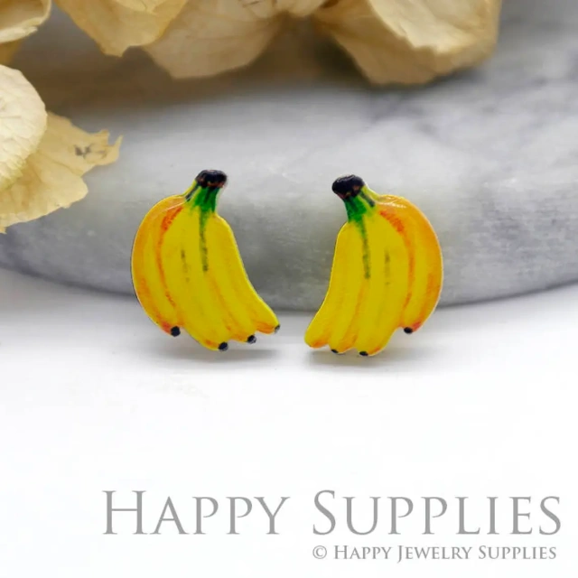 Acrylic Earrings Charms , Banana Acrylic Resin Charms , Resin Earrings Charm ,Acrylic Jewelry Findings ,Acrylic Earrings Supply (AR083)