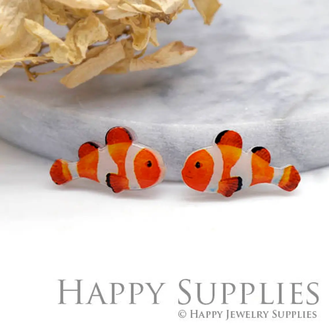 Acrylic Earrings Charms , Nimo Fish Acrylic Resin Charms , Resin Earrings Charm ,Acrylic Jewelry Findings ,Acrylic Earrings Supply (AR001)