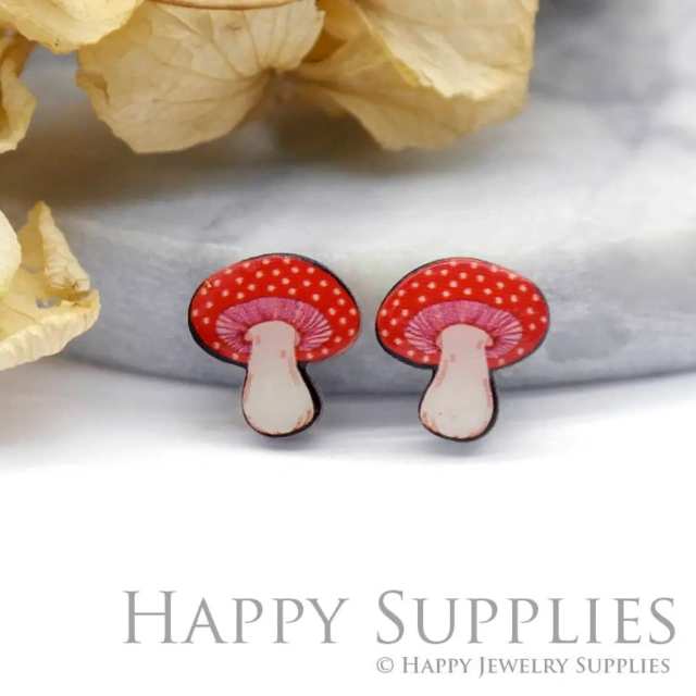 Acrylic Resin Charm , Mushroom Acrylic Earrings Charms ,Resin Stud Earrings Charm ,Acrylic Jewelry Findings ,Resin Earrings Supply (AR113)