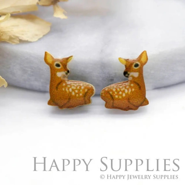 Acrylic Resin Charms , Deer Acrylic Earrings Charms ,Resin Stud Earrings Charm ,Acrylic Jewelry Findings ,Resin Earrings Supply (AR189)