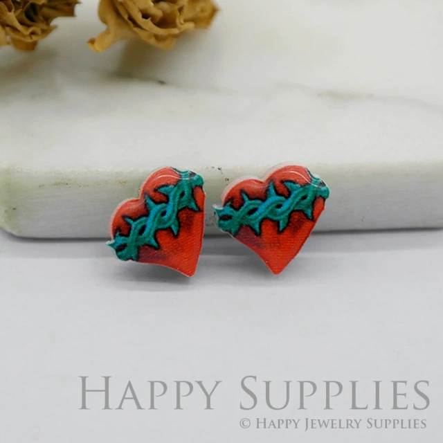 Acrylic Resin Charm , Heart Acrylic Earrings Charms ,Resin Stud Earrings Charm ,Acrylic Jewelry Findings ,Resin Earrings Supply (AR318)