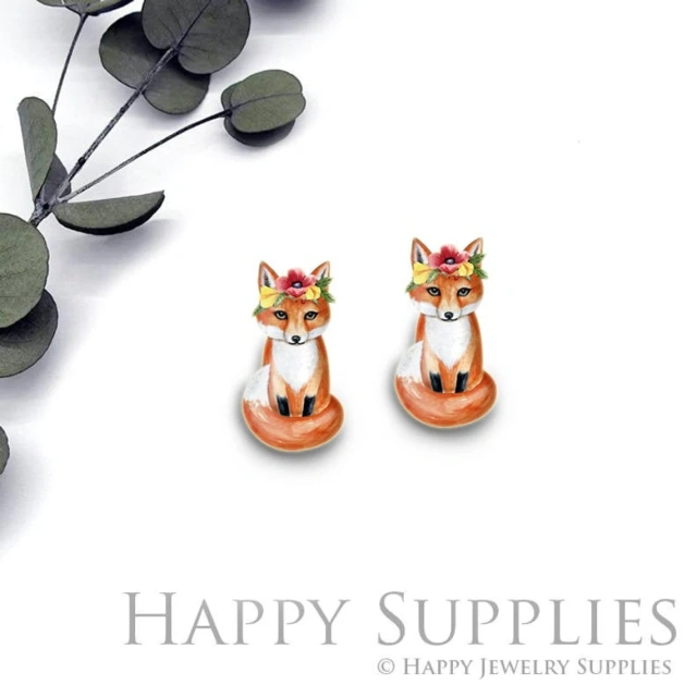 Acrylic Earrings Charms , Fox Acrylic Resin Charms , Resin Earrings Charm ,Acrylic Jewelry Findings ,Acrylic Earrings Supply (AR224)