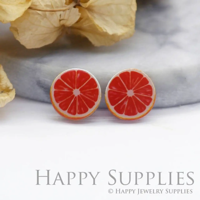 Acrylic Resin Charm , Orange Acrylic Earrings Charms ,Resin Stud Earrings Charm ,Acrylic Jewelry Findings ,Resin Earrings Supply (AR106)