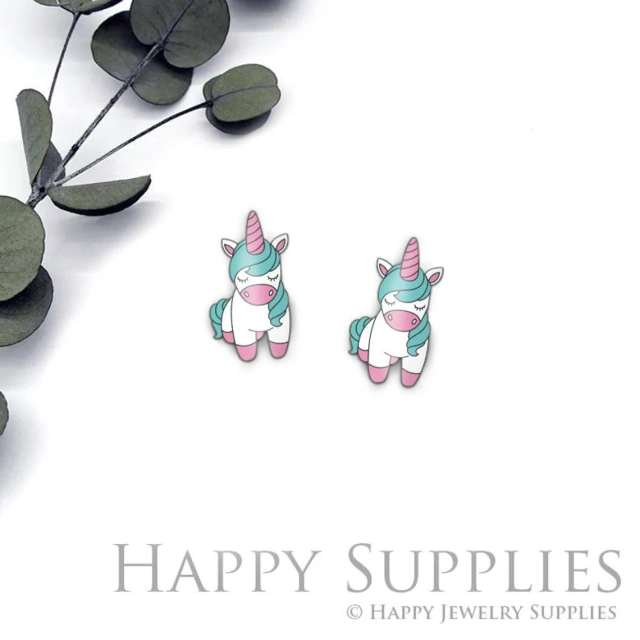 Acrylic Resin Charm , Unicorns Acrylic Earrings Charms ,Resin Stud Earrings Charm ,Acrylic Jewelry Findings ,Resin Earrings Supply (AR347)