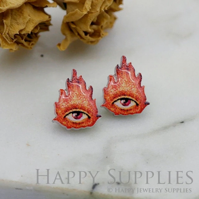 4pcs (2 Pairs) Laser Cut Mini Acrylic Resin Eye Laser Cut Jewelry Pendant / Charm, Fit For Earring, Ring (AR309)