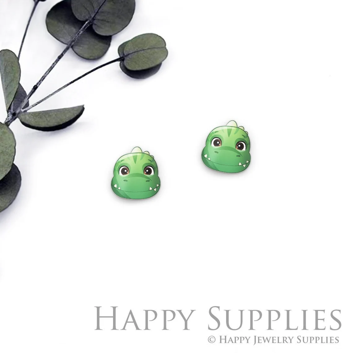 4pcs (2 Pairs) Laser Cut Mini Acrylic Resin Dinosaurs Laser Cut Jewelry Pendant / Charm, Fit For Earring, Ring (AR682)