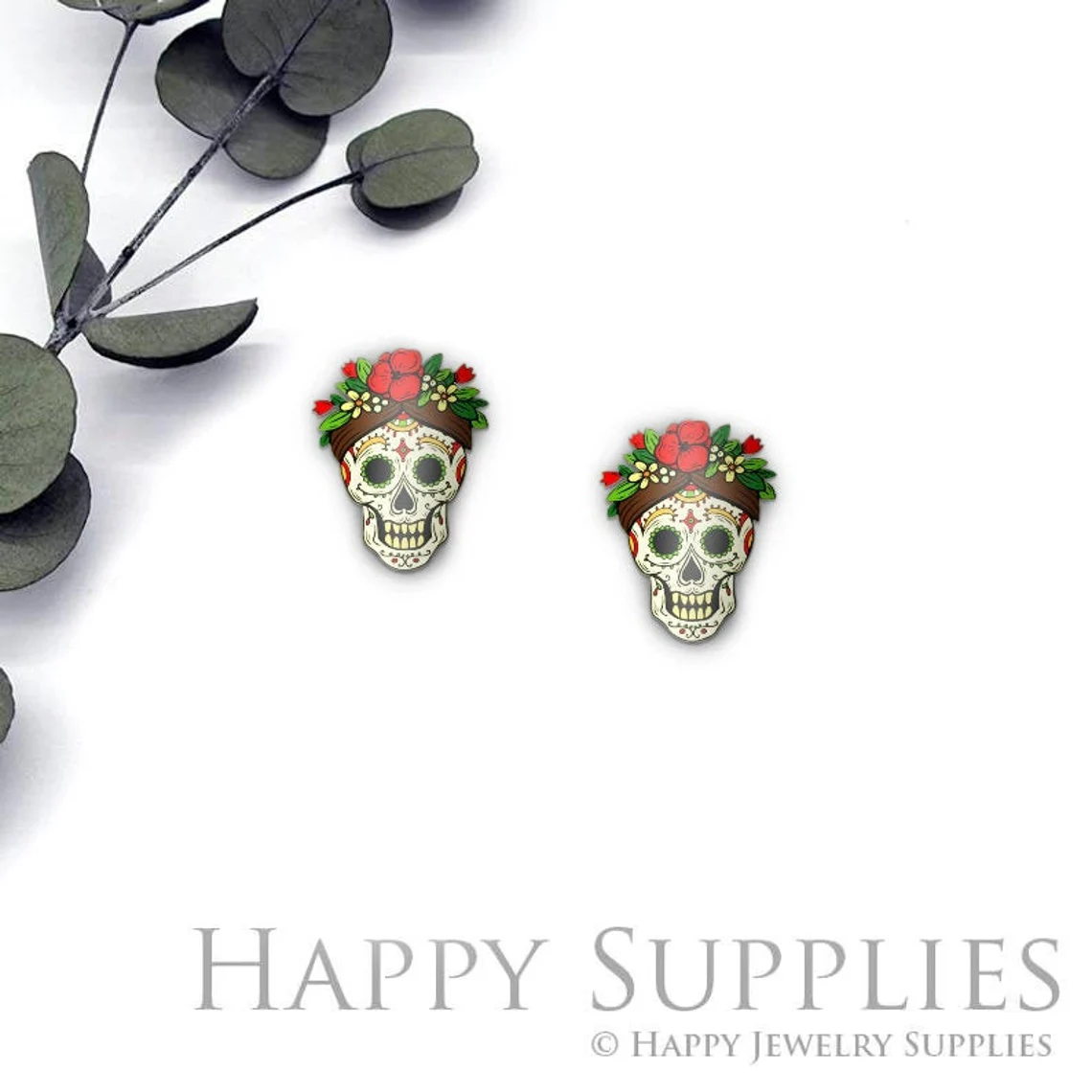Acrylic Resin Charm , Skulls Acrylic Earrings Charms ,Resin Stud Earrings Charm ,Acrylic Jewelry Findings ,Resin Earrings Supply (AR361)