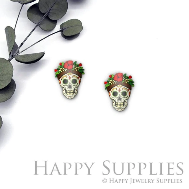 Acrylic Resin Charm , Skulls Acrylic Earrings Charms ,Resin Stud Earrings Charm ,Acrylic Jewelry Findings ,Resin Earrings Supply (AR361)