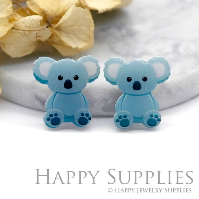 Acrylic Earrings Charms , Koala Acrylic Resin Charms , Resin Earrings Charm ,Acrylic Jewelry Findings ,Acrylic Earrings Supply (AR105)