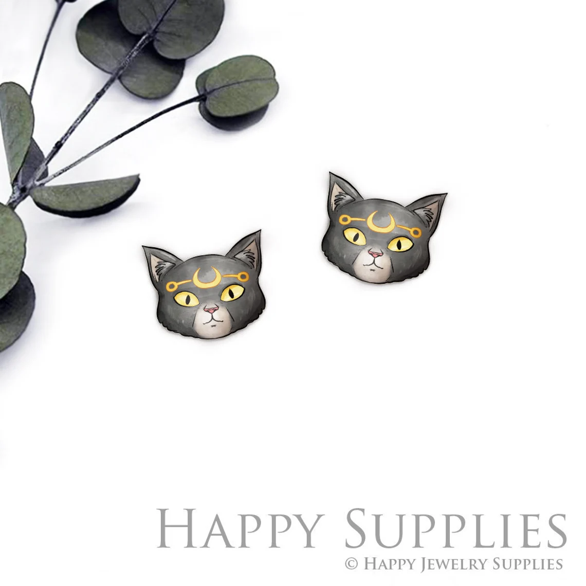 Acrylic Resin Charm , Cat Acrylic Earrings Charms ,Resin Stud Earrings Charm ,Acrylic Jewelry Findings ,Resin Earrings Supply (AR524)