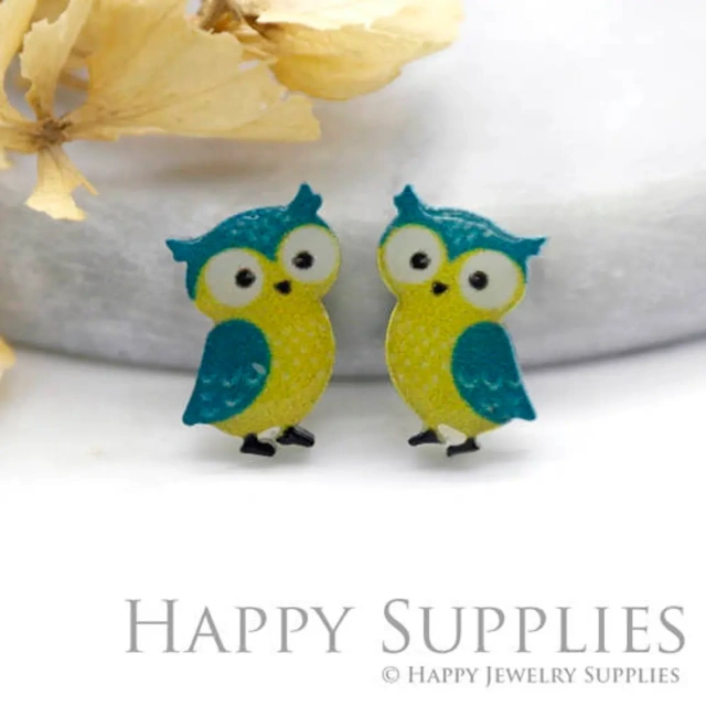 Acrylic Resin Charm , Owl Acrylic Earrings Charms ,Resin Stud Earrings Charm ,Acrylic Jewelry Findings ,Resin Earrings Supply (AR151)