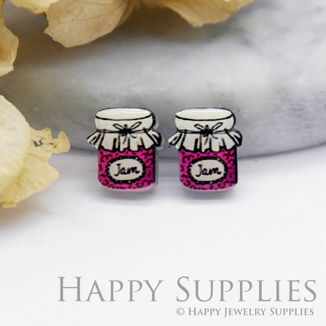 4pcs (2 Pairs) Laser Cut Mini Acrylic Resin Cup Laser Cut Jewelry Pendant / Charm, Fit For Earring, Ring (AR091)