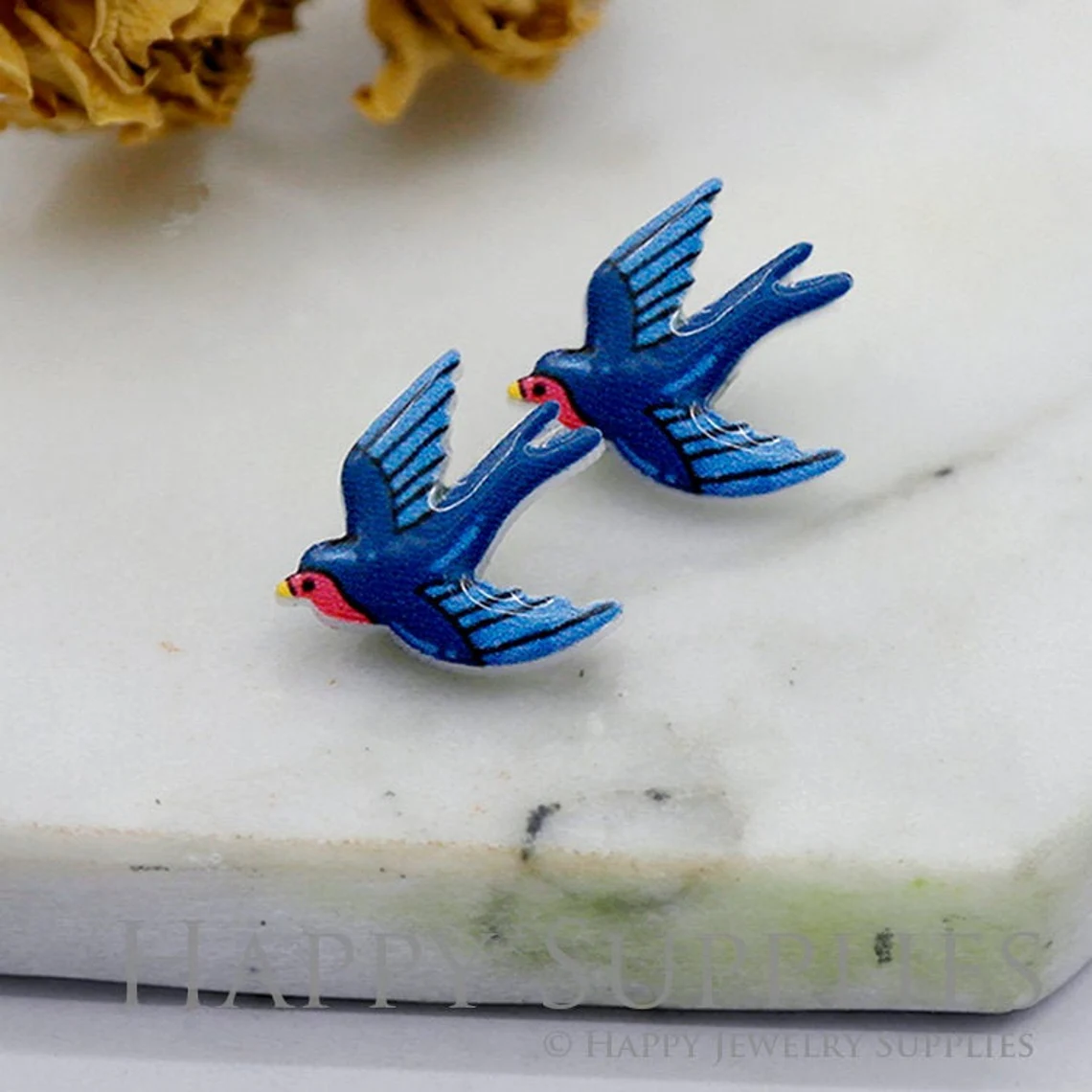 Bird Acrylic Resin Charm ,Acrylic Earrings Charms ,Resin Stud Earrings Charm ,Acrylic Jewelry Findings ,Resin Earrings Supply (AR308)