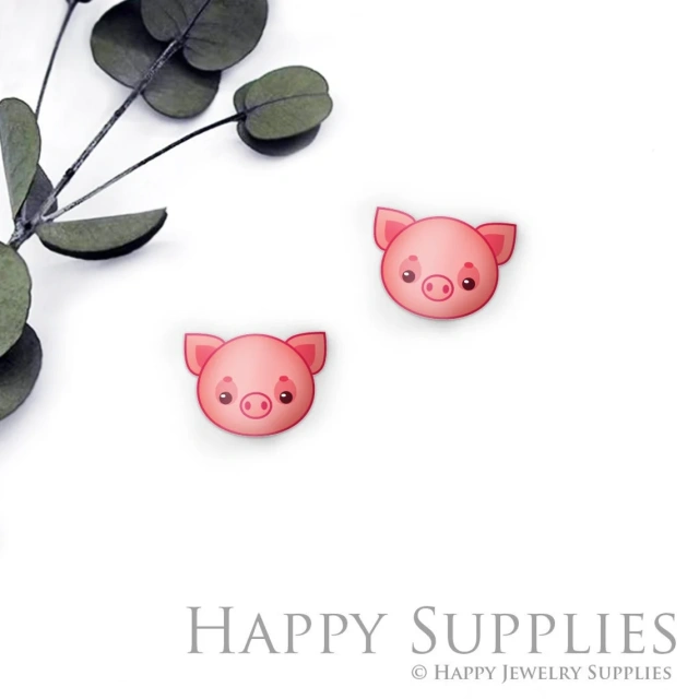 Acrylic Resin Charms ,Pig Acrylic Earrings Charms ,Resin Stud Earrings Charm ,Acrylic Jewelry Findings ,Resin Earrings Supply (AR570)