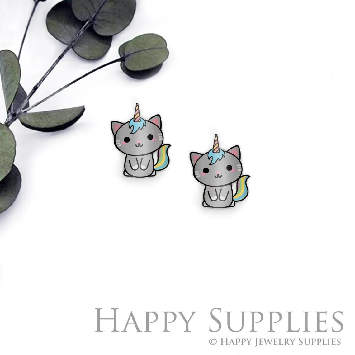 Cat Acrylic Resin Charm ,Acrylic Earrings Charms ,Resin Stud Earrings Charm ,Acrylic Jewelry Findings ,Resin Earrings Supply (AR455)